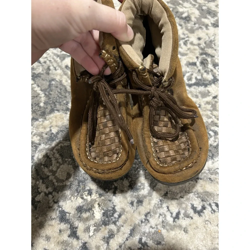 Boys Twister Brown Western Shoes Size 13